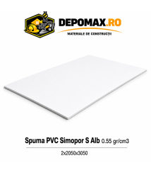 Placa rigida PVC Simopor S Alb 0.55 g/cm3, 2x2050x3050 mm